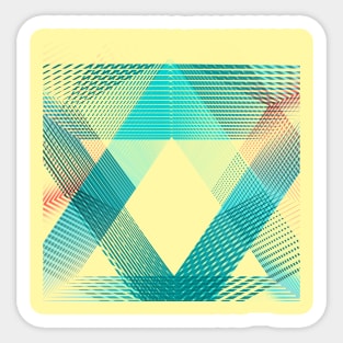 Geometric triangle pattern blue Sticker